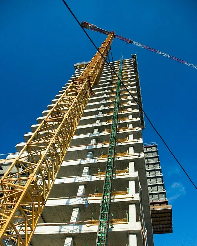 Post-construction commercial space prepared for occupancy