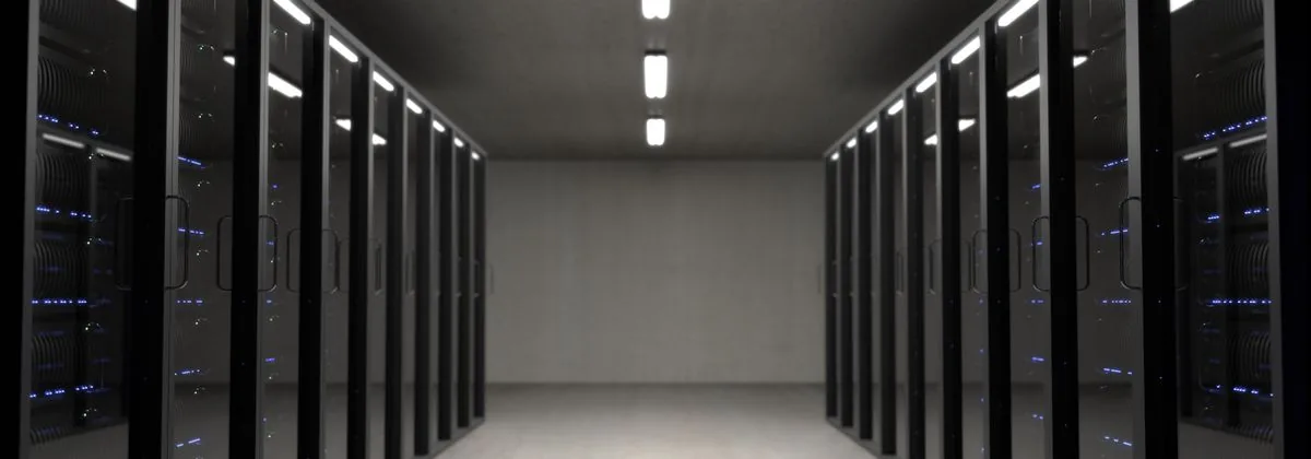 Data center server racks requiring mission-critical facility cleaning